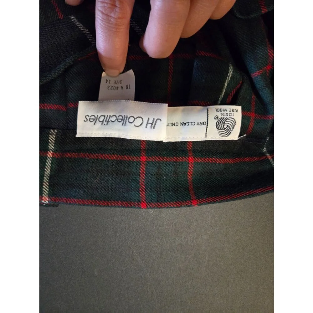 JH Collectibles Women's Vintage Plaid Wool Skirt Size Size 14